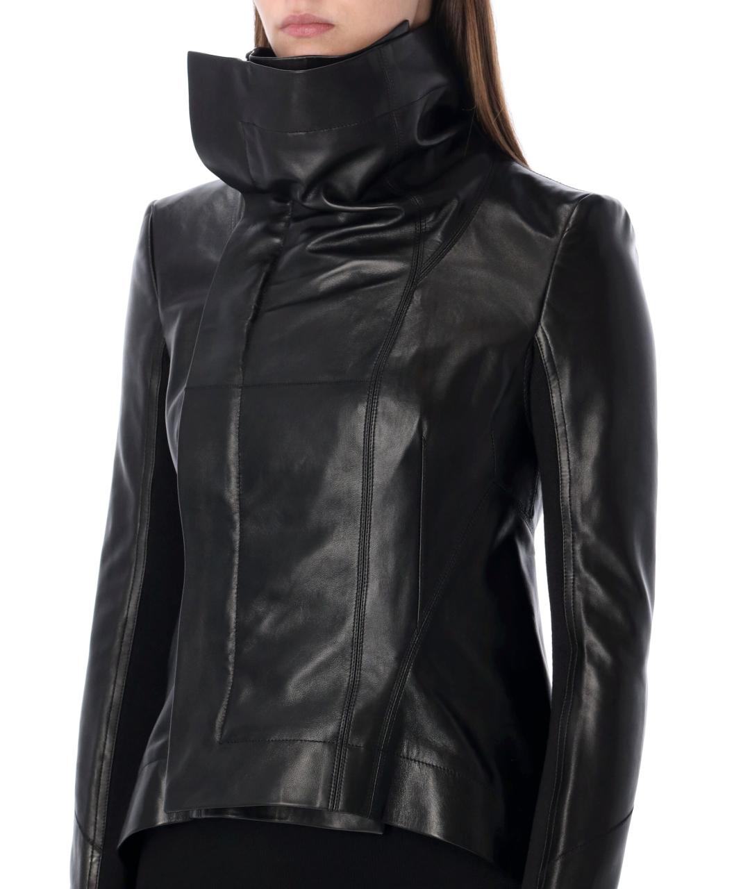 RICK OWENS Черная кожаная куртка, фото 3