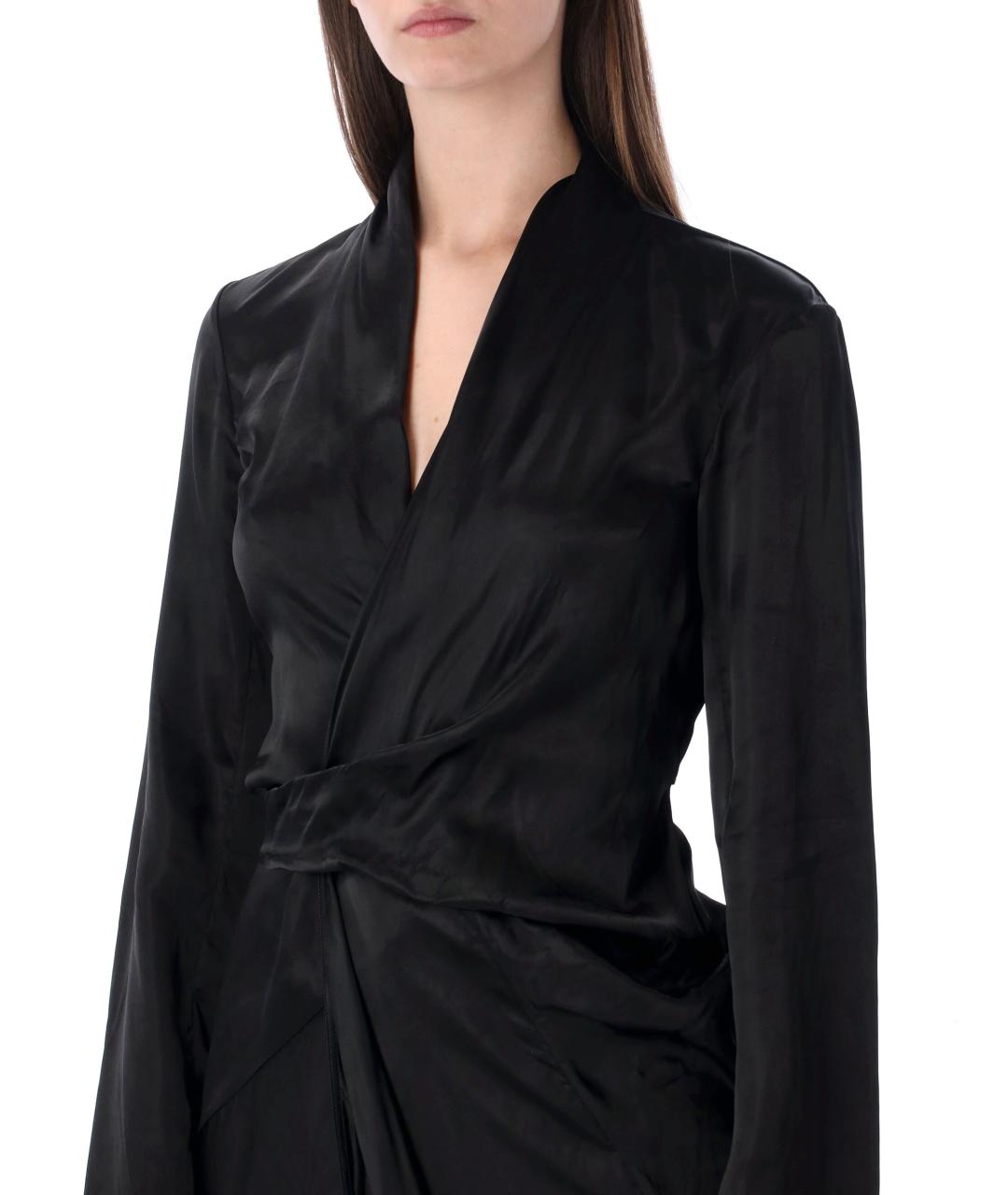 RICK OWENS Черное вискозное повседневное платье, фото 3