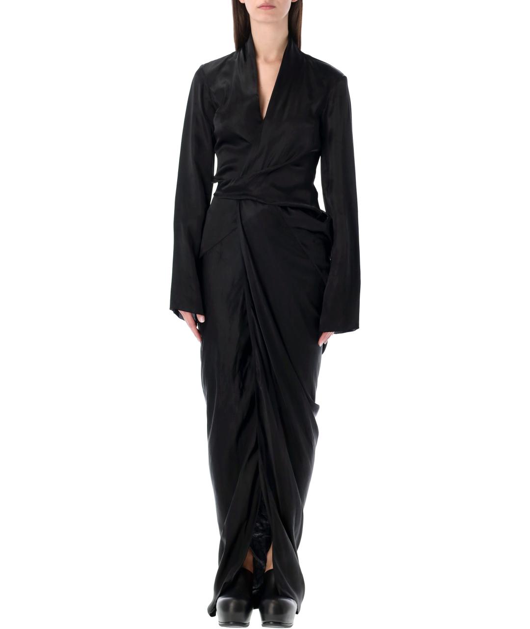 RICK OWENS Черное вискозное повседневное платье, фото 4