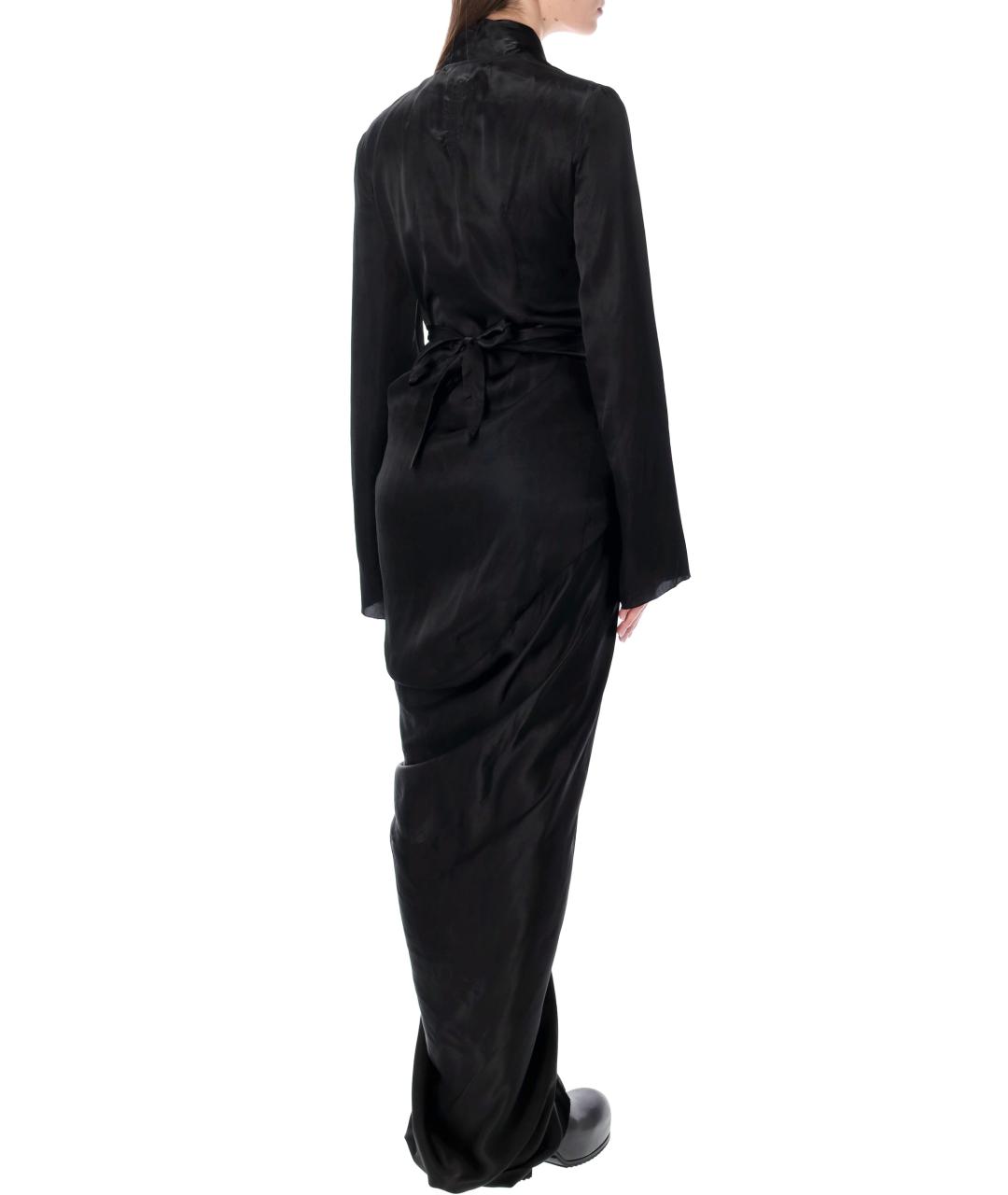 RICK OWENS Черное вискозное повседневное платье, фото 2