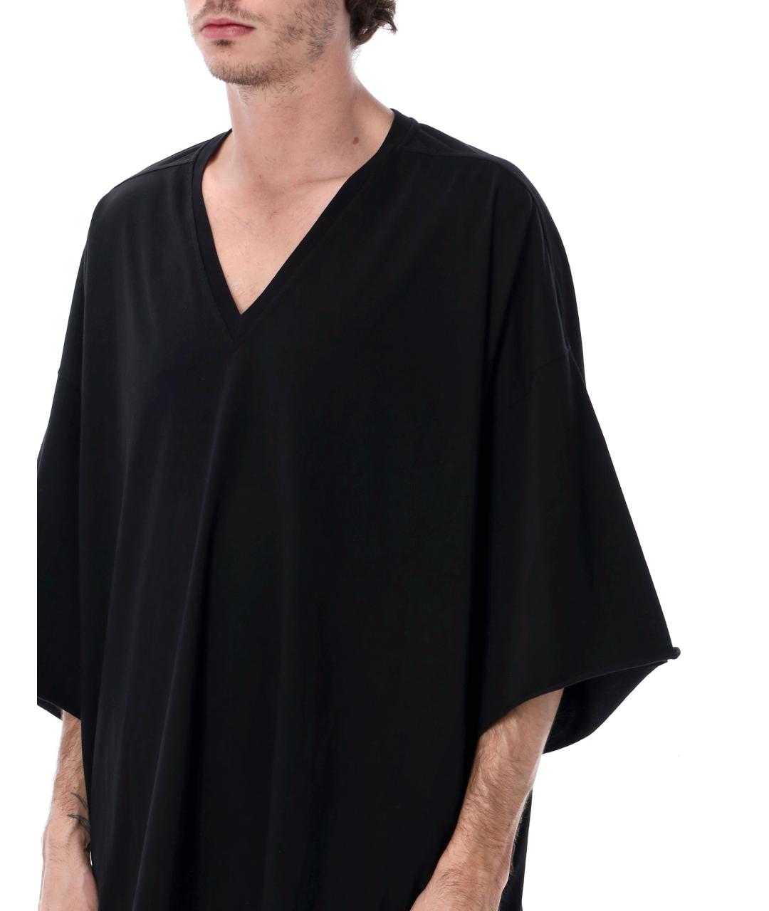 RICK OWENS Черная хлопковая футболка, фото 3