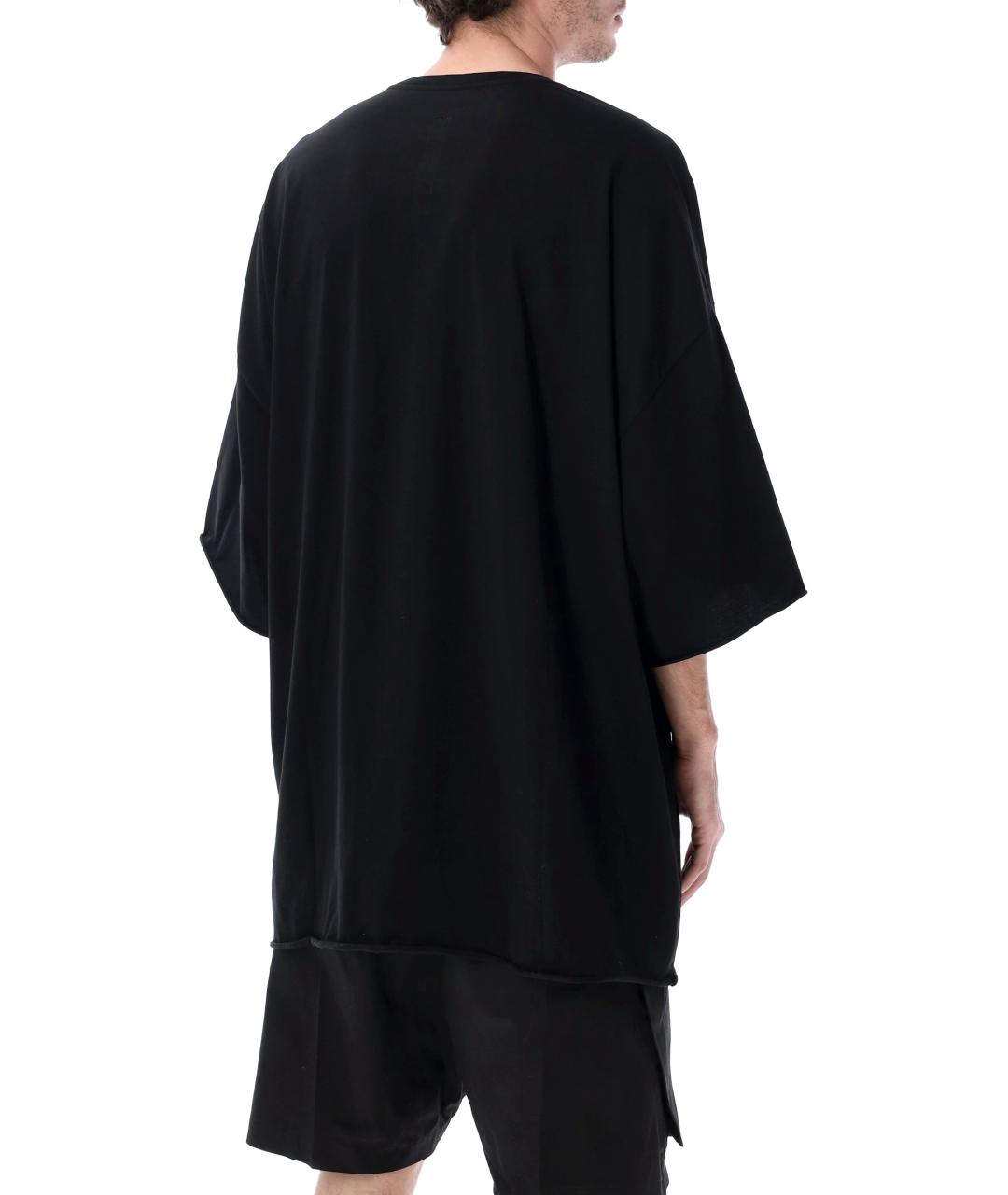 RICK OWENS Черная хлопковая футболка, фото 2