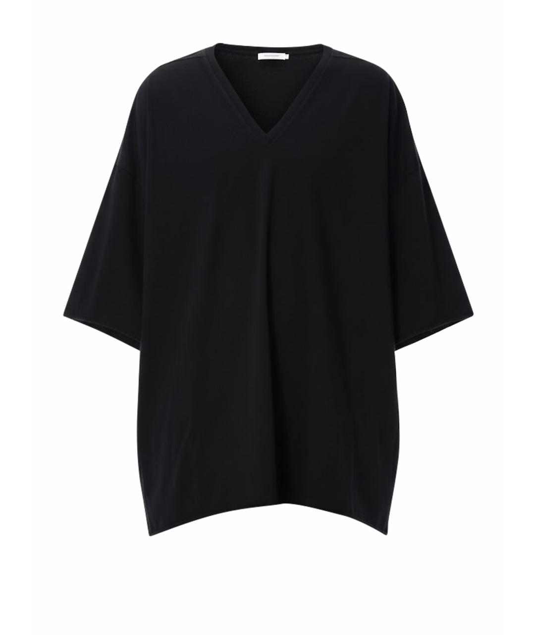 RICK OWENS Черная хлопковая футболка, фото 1