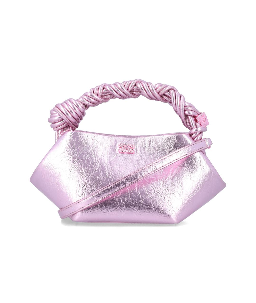GANNI Розовая сумка с короткими ручками из искусственной кожи, фото 1