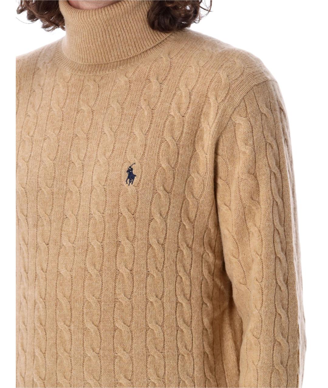 POLO RALPH LAUREN Коричневый шерстяной джемпер / свитер, фото 4