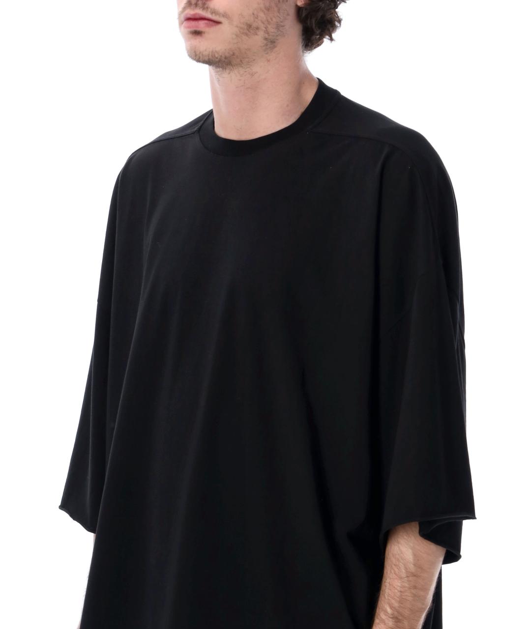 RICK OWENS Черная хлопковая футболка, фото 4