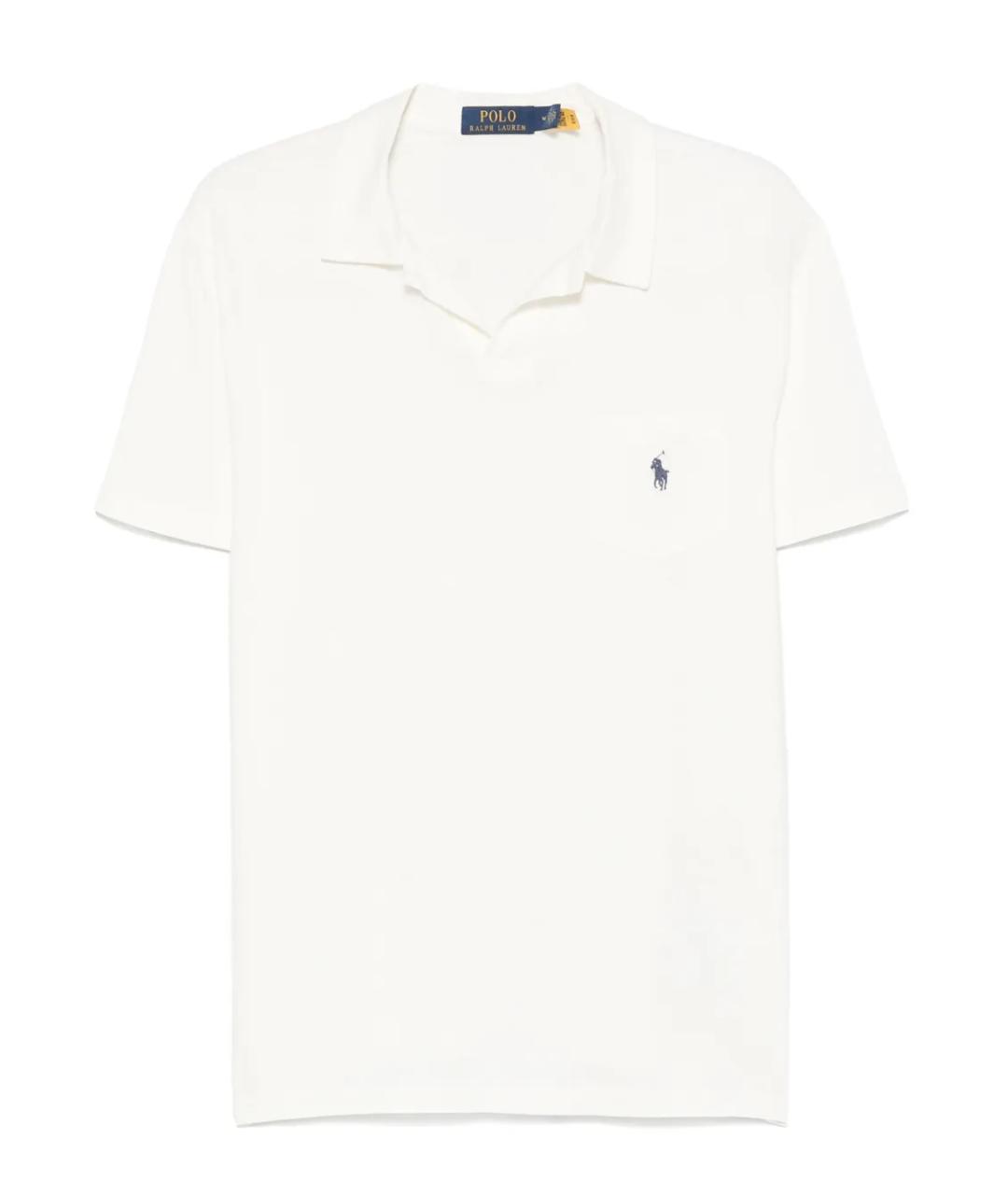 POLO RALPH LAUREN Белое хлопковое поло с коротким рукавом, фото 1