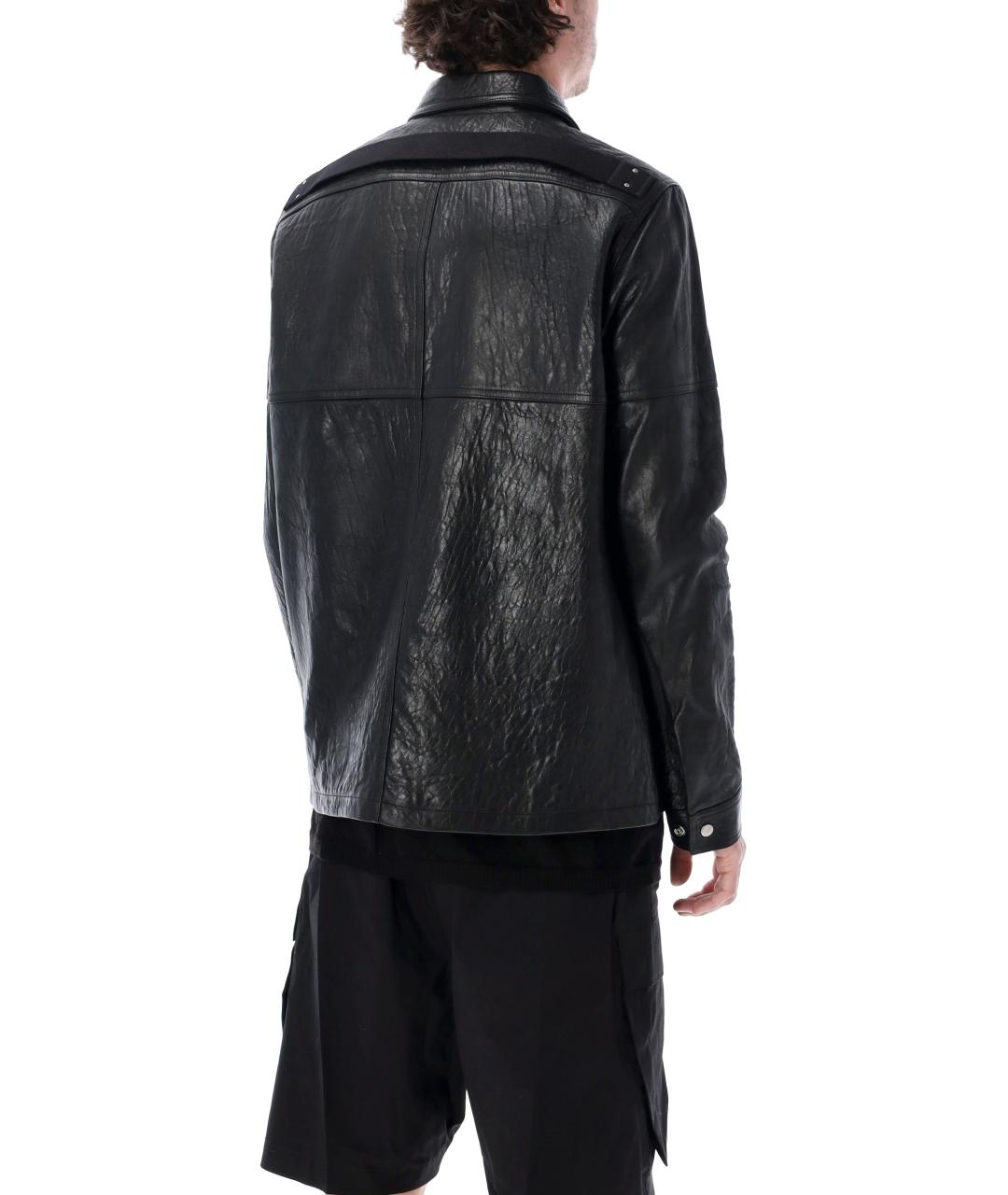 RICK OWENS Черная кожаная куртка, фото 2