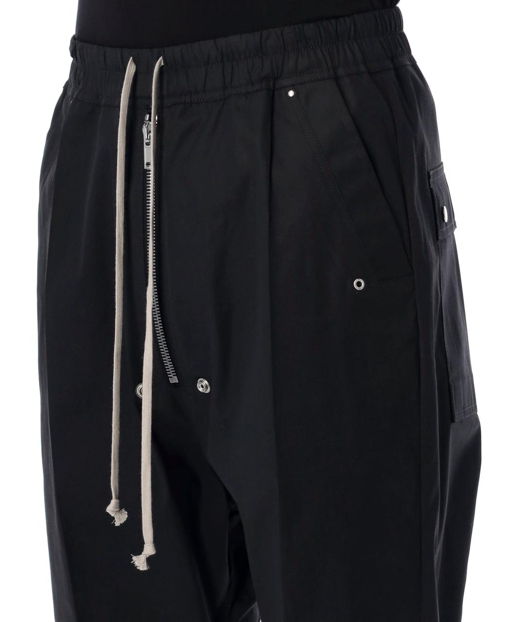 RICK OWENS Черные хлопковые повседневные брюки, фото 3