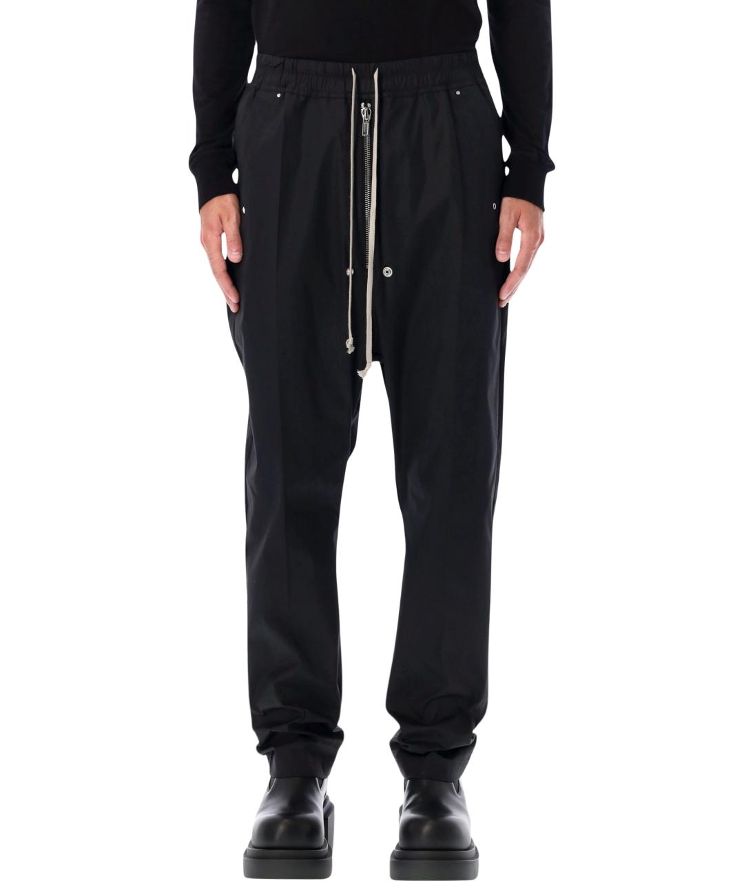 RICK OWENS Черные хлопковые повседневные брюки, фото 4