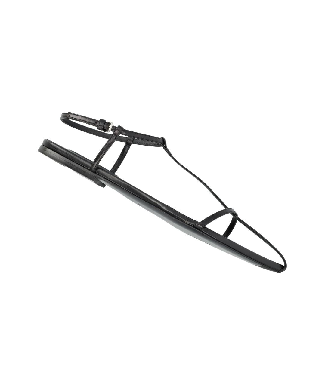 JIL SANDER Черные кожаные босоножки, фото 3