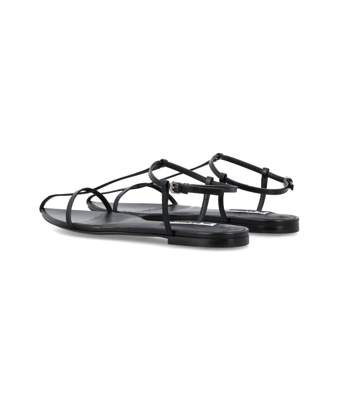 JIL SANDER Черные кожаные босоножки, фото 4