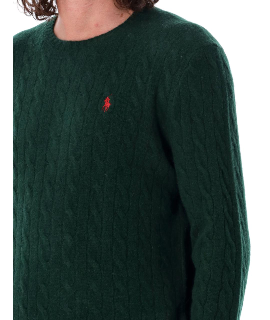 POLO RALPH LAUREN Зеленый шерстяной джемпер / свитер, фото 4