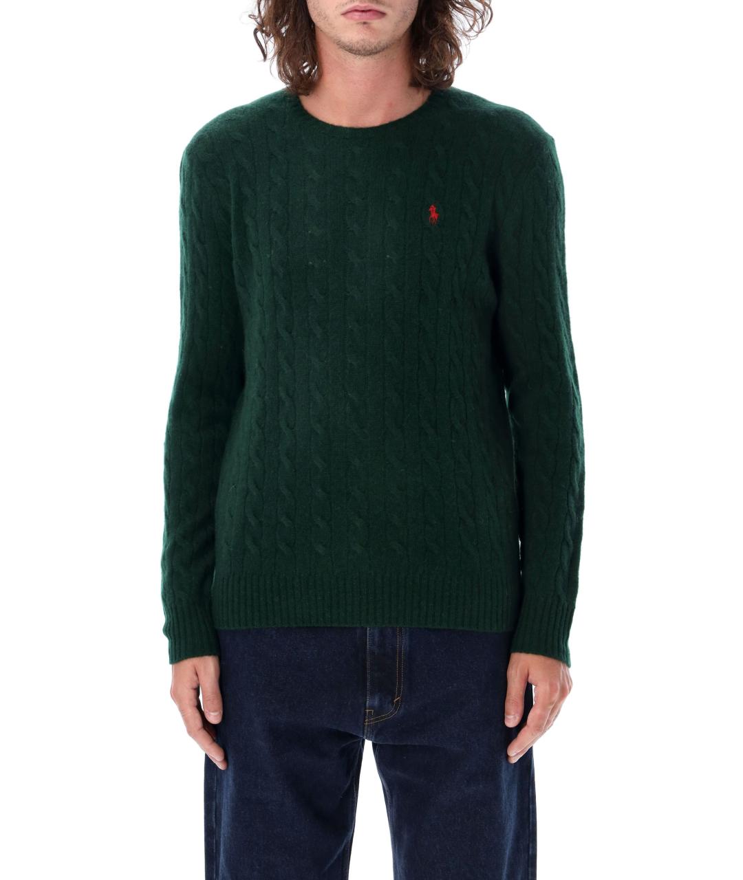 POLO RALPH LAUREN Зеленый шерстяной джемпер / свитер, фото 2