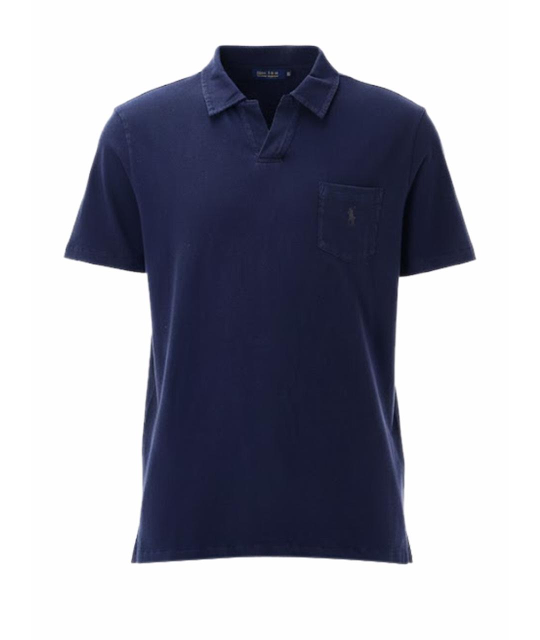 POLO RALPH LAUREN Синее хлопковое поло с коротким рукавом, фото 1