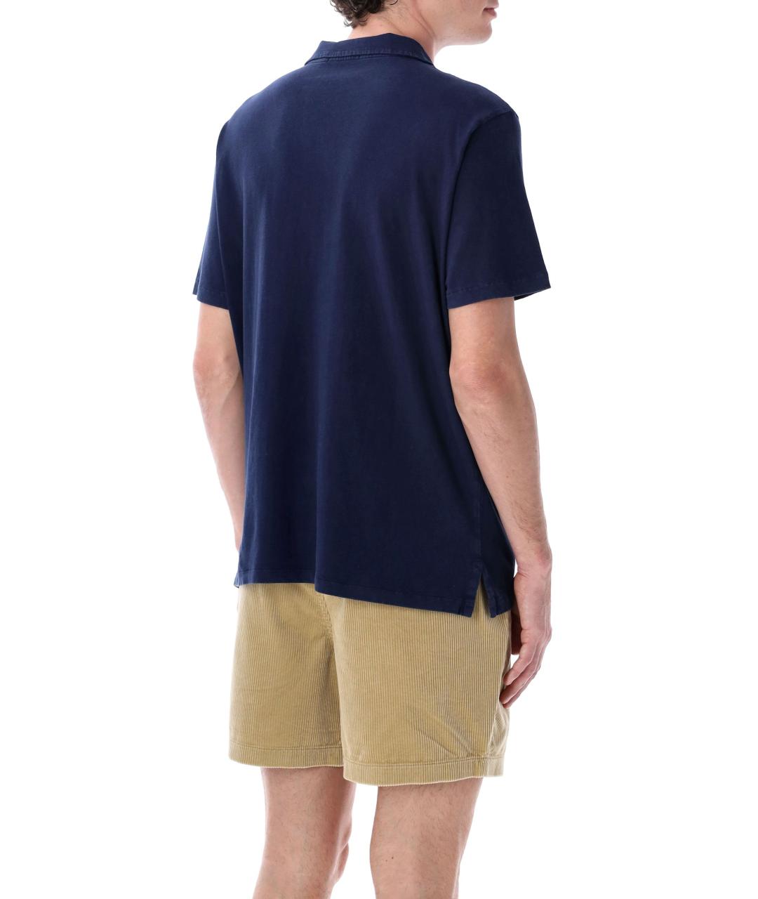 POLO RALPH LAUREN Синее хлопковое поло с коротким рукавом, фото 2
