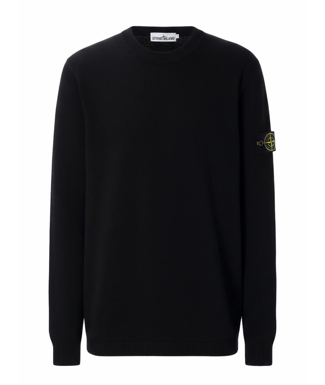 STONE ISLAND Черный хлопковый джемпер / свитер, фото 1