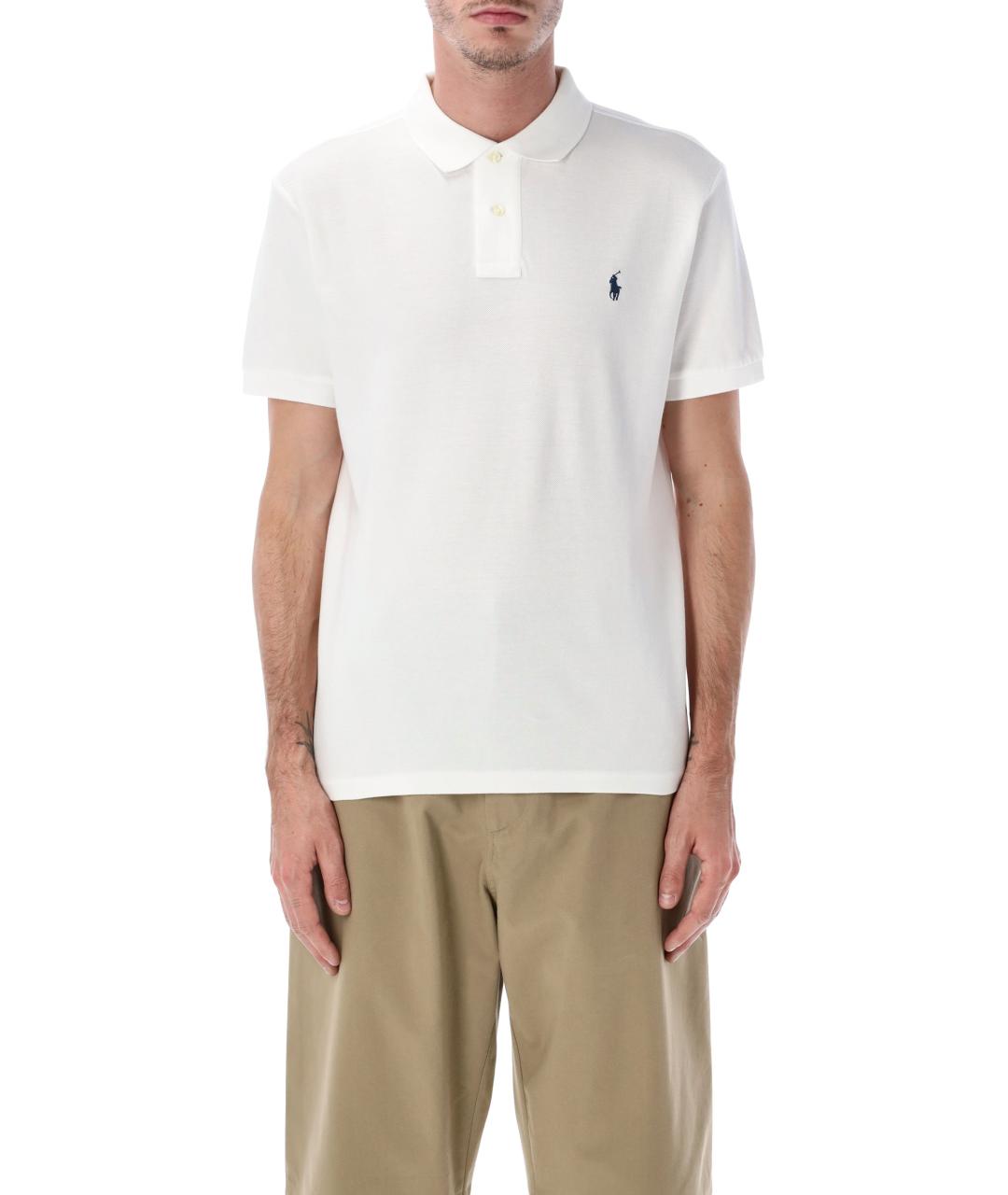 POLO RALPH LAUREN Белое хлопковое поло с коротким рукавом, фото 2