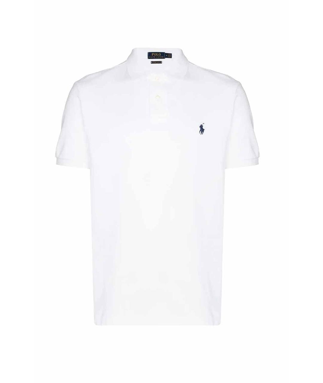 POLO RALPH LAUREN Белое хлопковое поло с коротким рукавом, фото 1