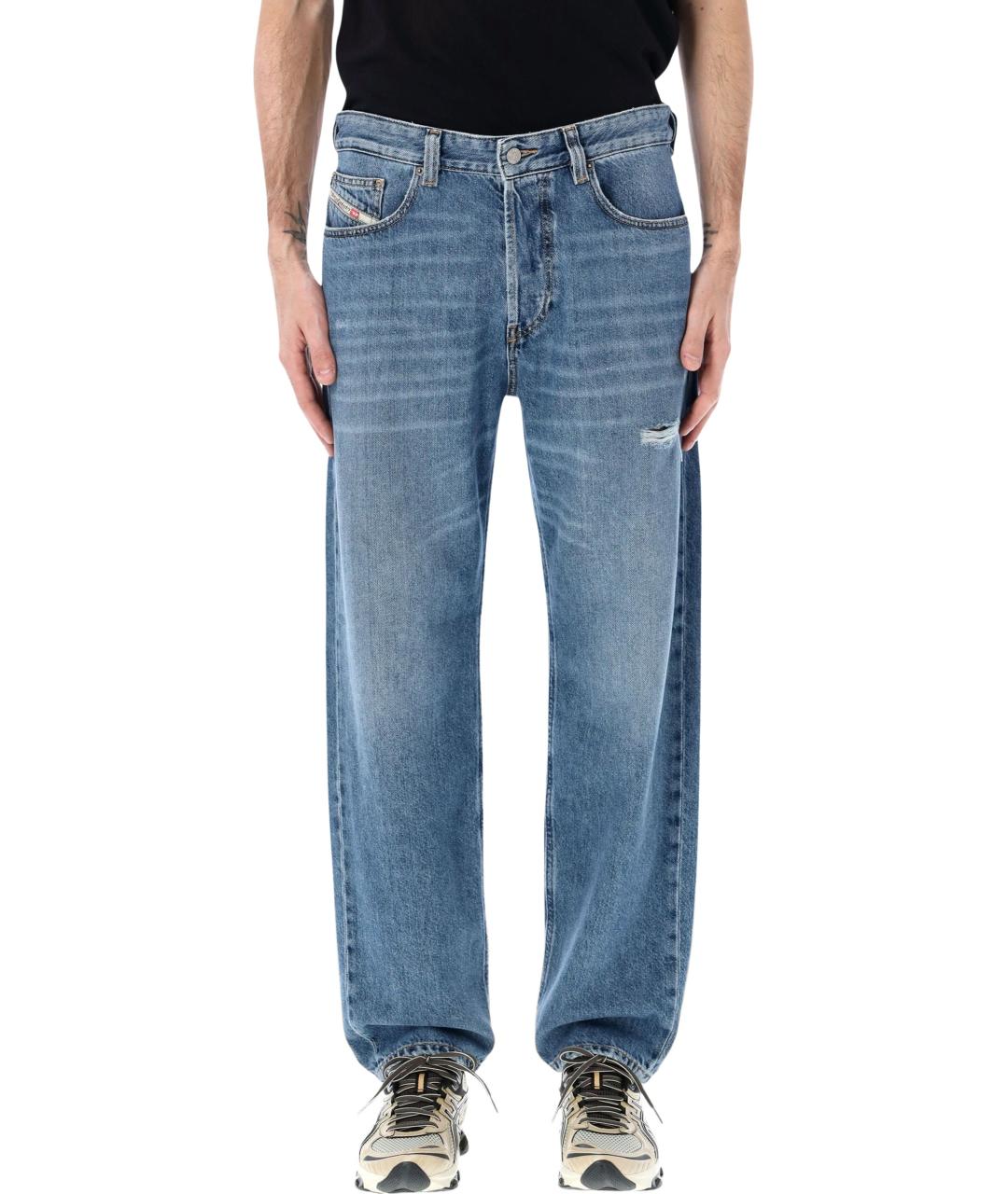 DIESEL Синие хлопковые прямые джинсы, фото 4