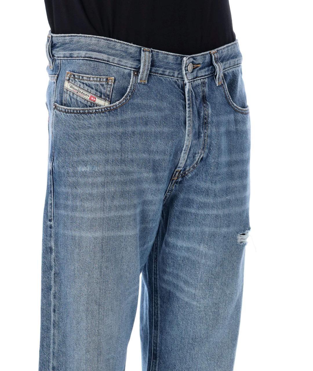 DIESEL Синие хлопковые прямые джинсы, фото 3