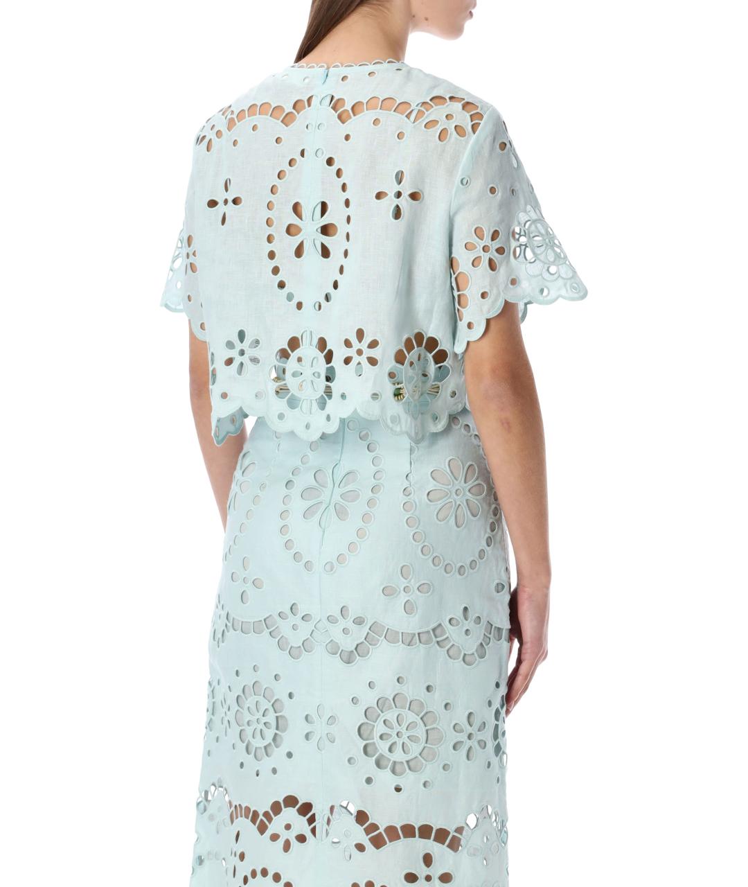 ZIMMERMANN Голубая льняная футболка, фото 3