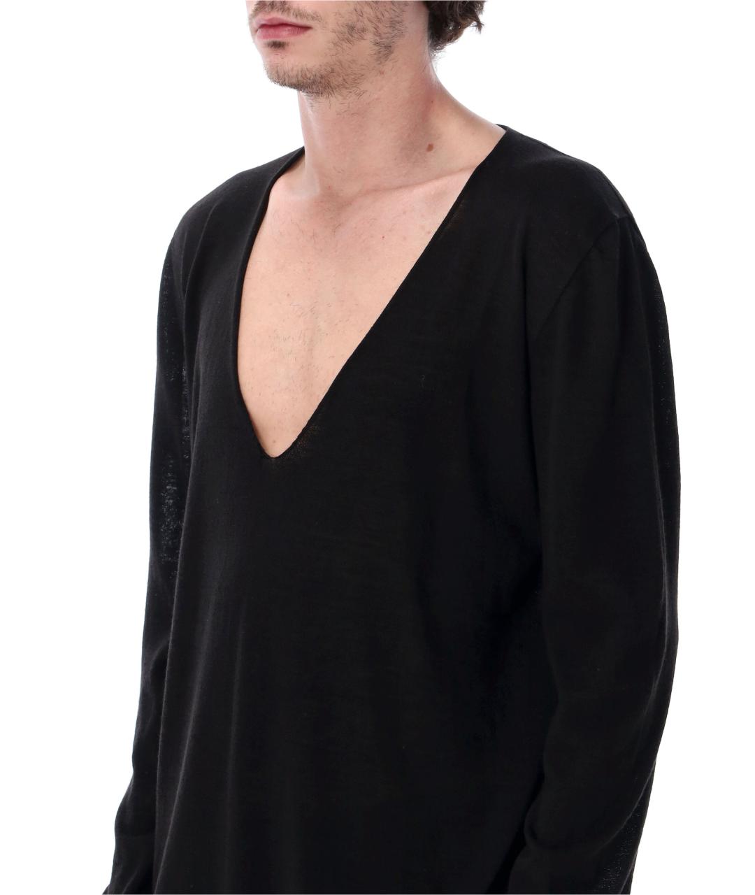 RICK OWENS Черный шерстяной джемпер / свитер, фото 3