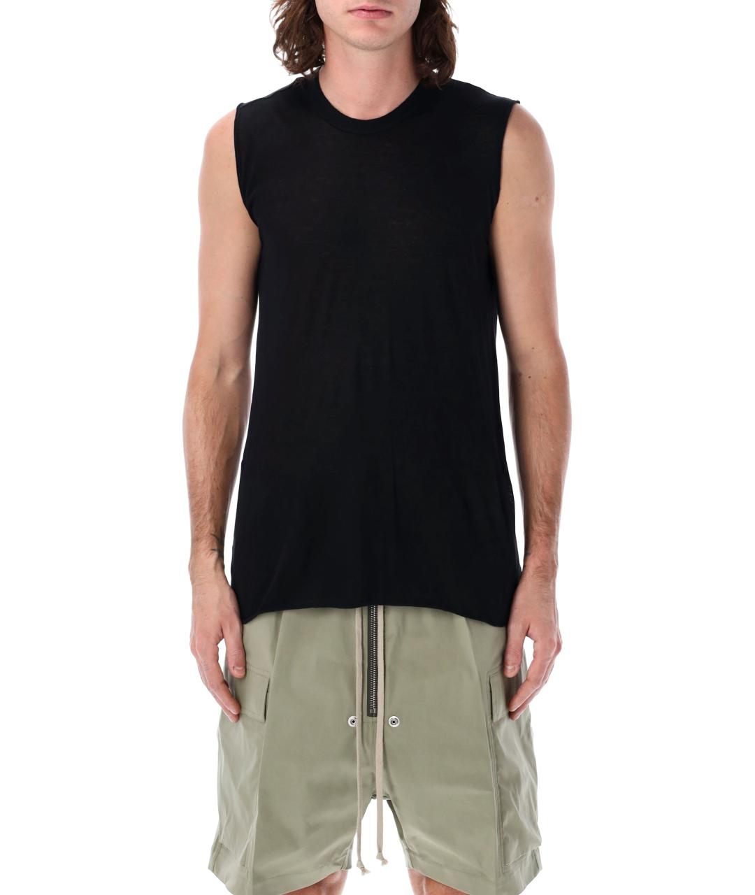 RICK OWENS Черная хлопковая майка, фото 2