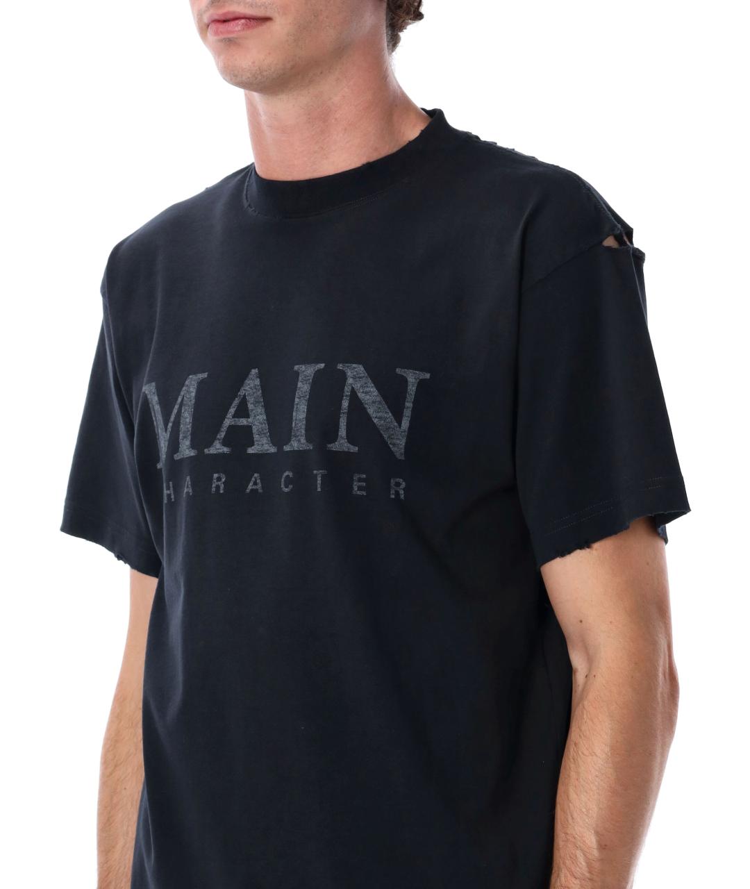 BALENCIAGA Черная хлопковая футболка, фото 3