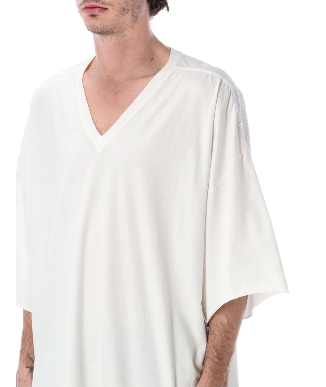 RICK OWENS Белая хлопковая футболка, фото 3