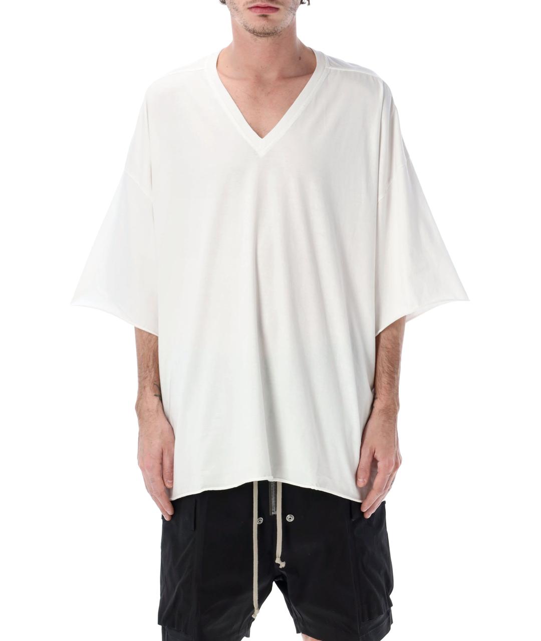 RICK OWENS Белая хлопковая футболка, фото 4