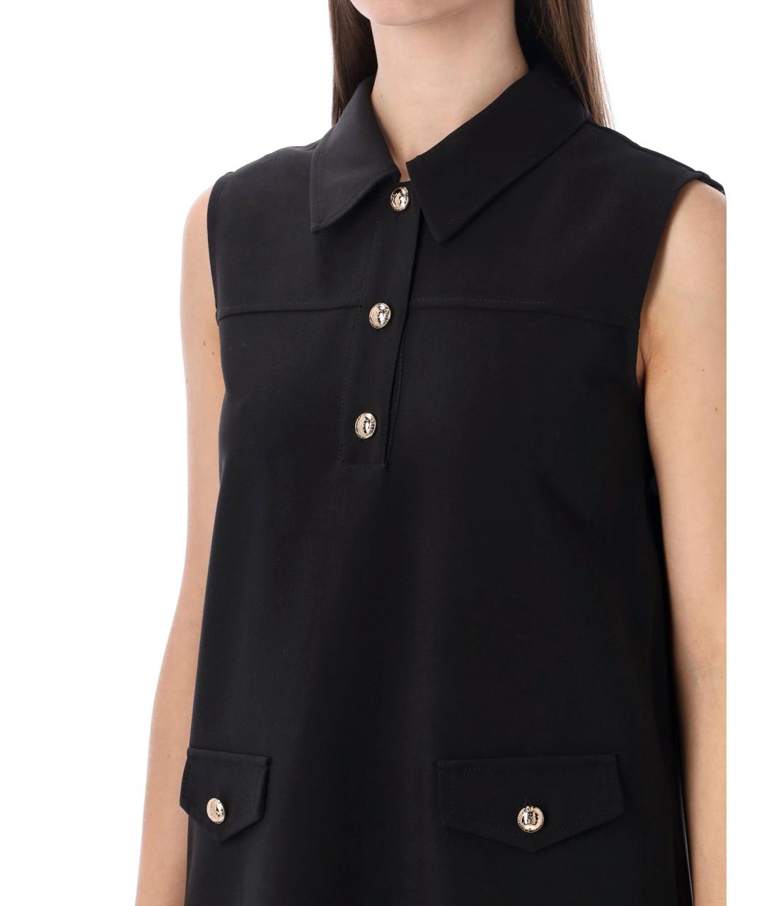 GANNI Черное полиэстеровое платье, фото 4