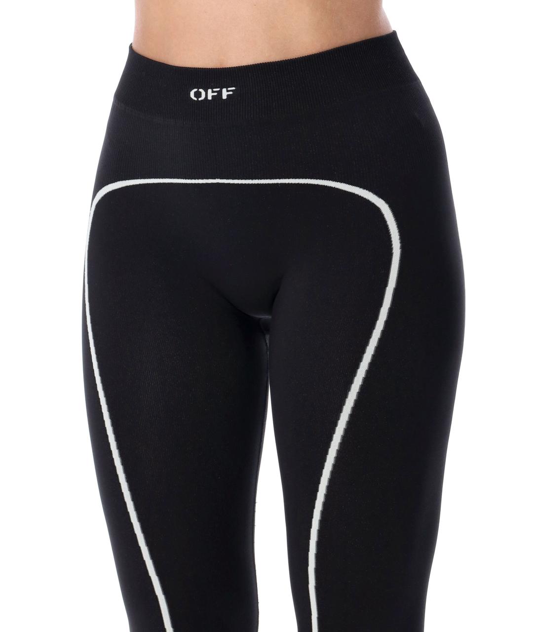 OFF-WHITE Черные полиамидовые леггинсы и велосипедки, фото 4