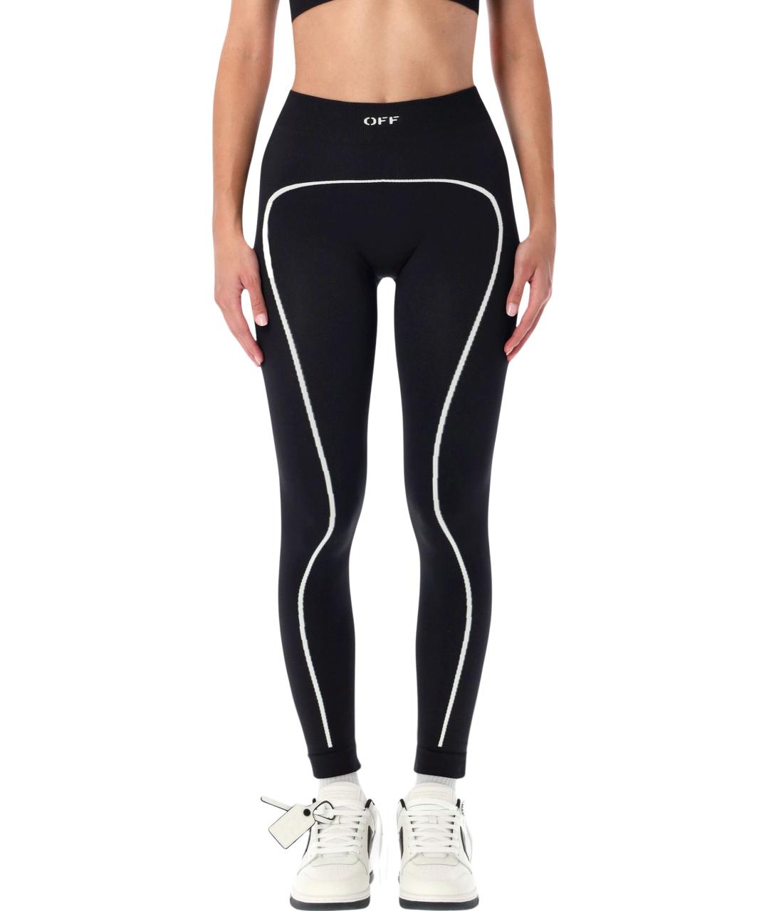 OFF-WHITE Черные полиамидовые леггинсы и велосипедки, фото 2