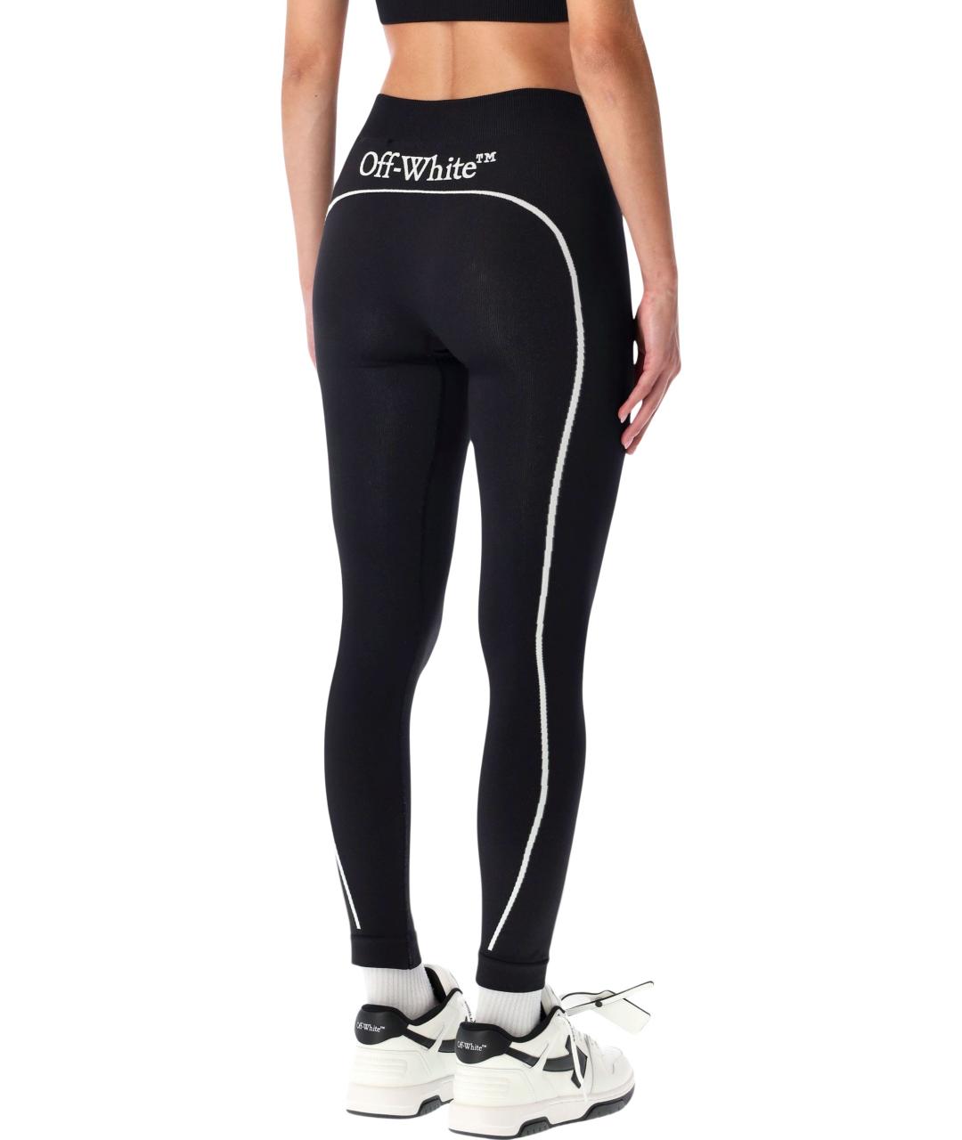 OFF-WHITE Черные полиамидовые леггинсы и велосипедки, фото 3