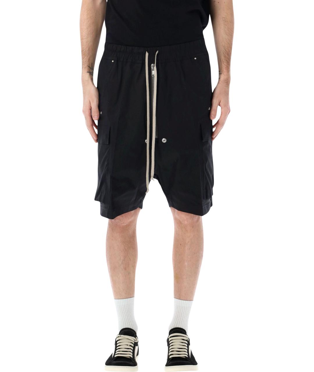 RICK OWENS Черные хлопковые шорты, фото 2