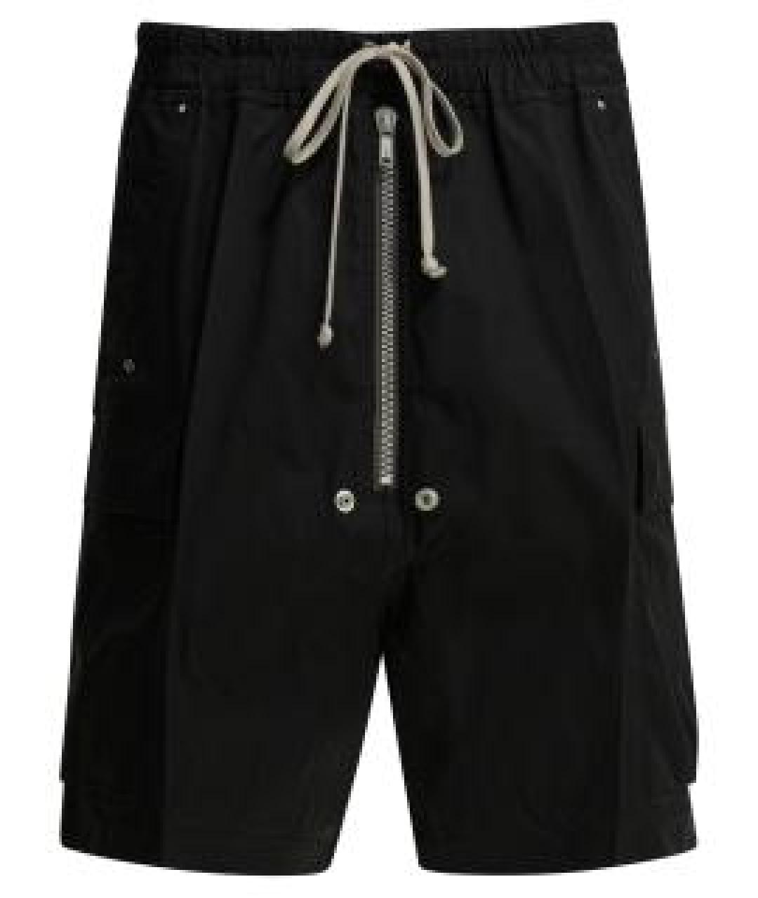 RICK OWENS Черные хлопковые шорты, фото 1