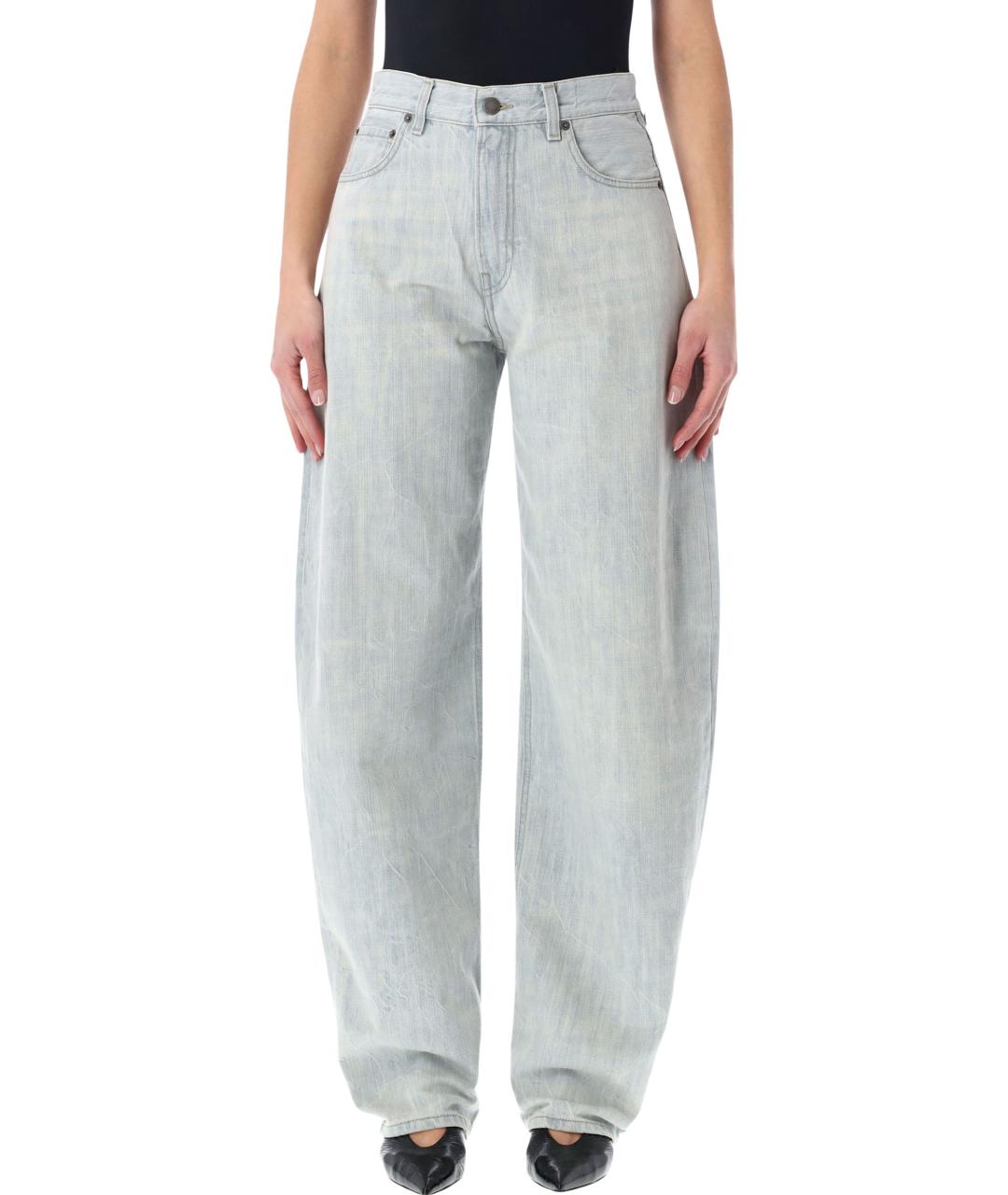 HAIKURE Синие хлопковые прямые джинсы, фото 4