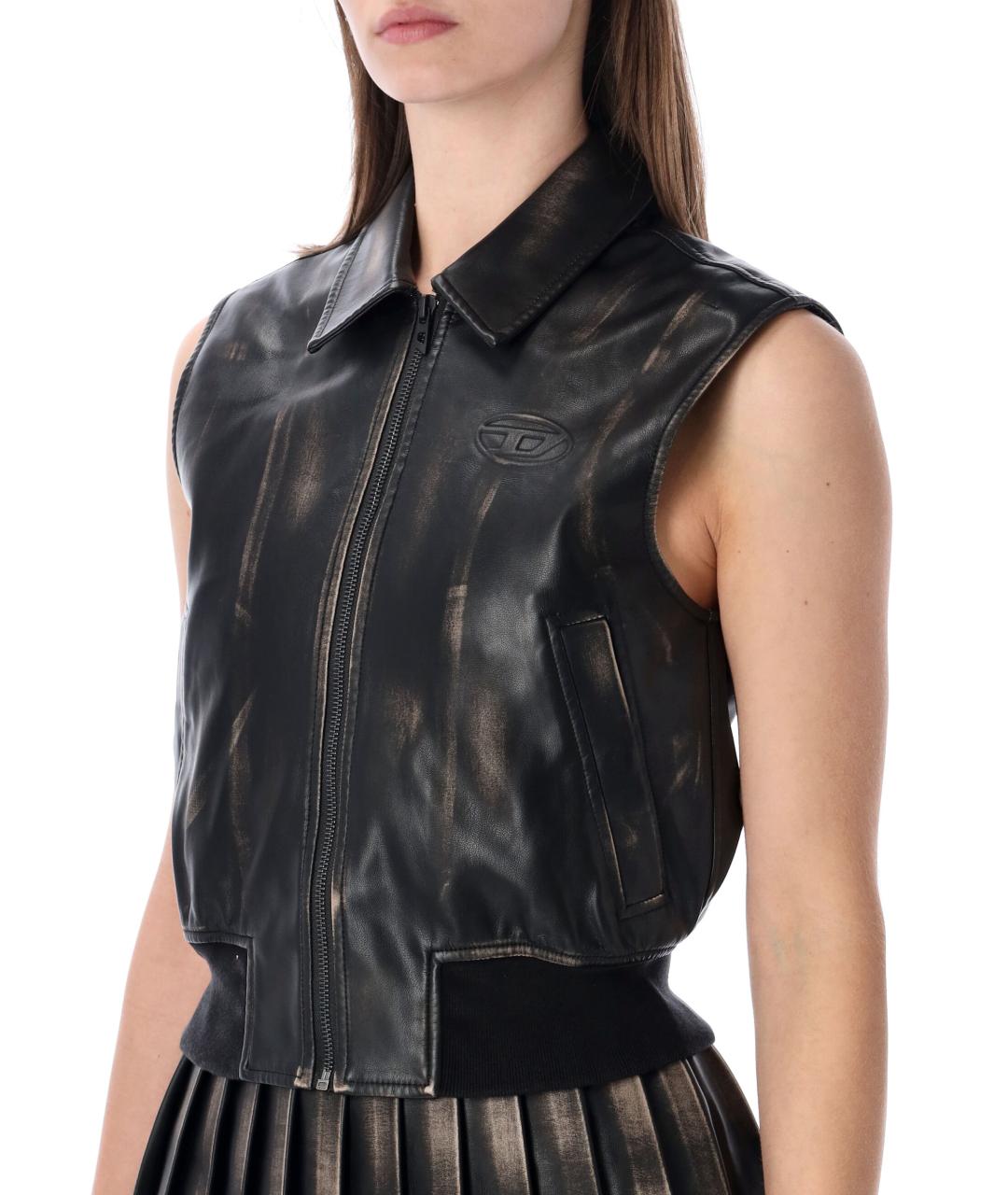 DIESEL Черный полиэстеровый жилет, фото 4