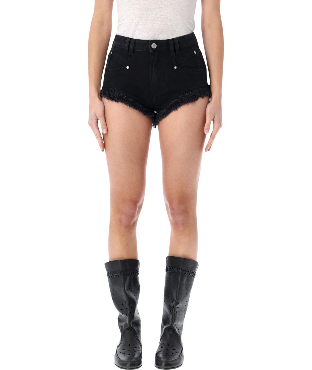 ISABEL MARANT ETOILE Черные хлопковые шорты, фото 2