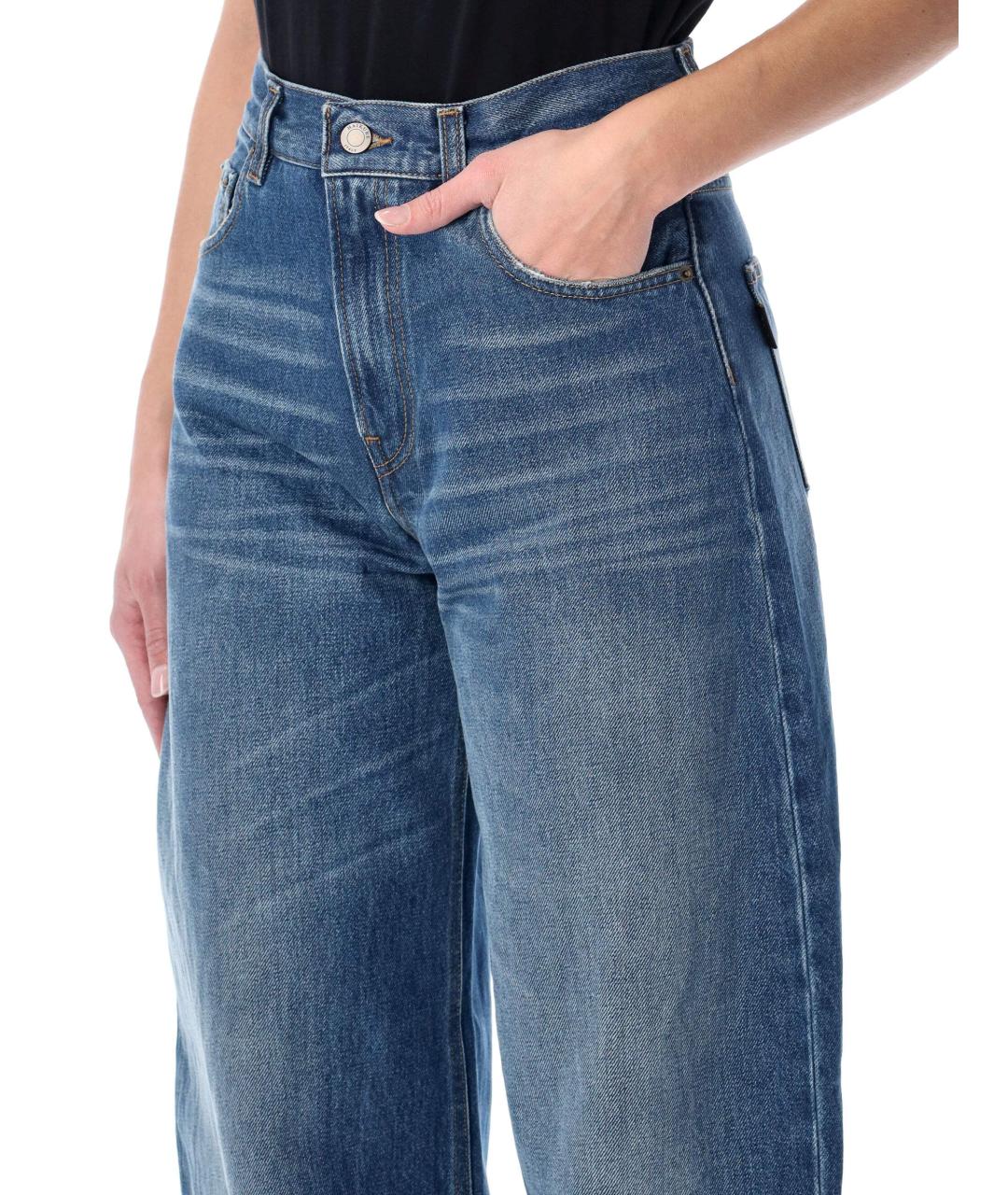 HAIKURE Синие хлопковые прямые джинсы, фото 3