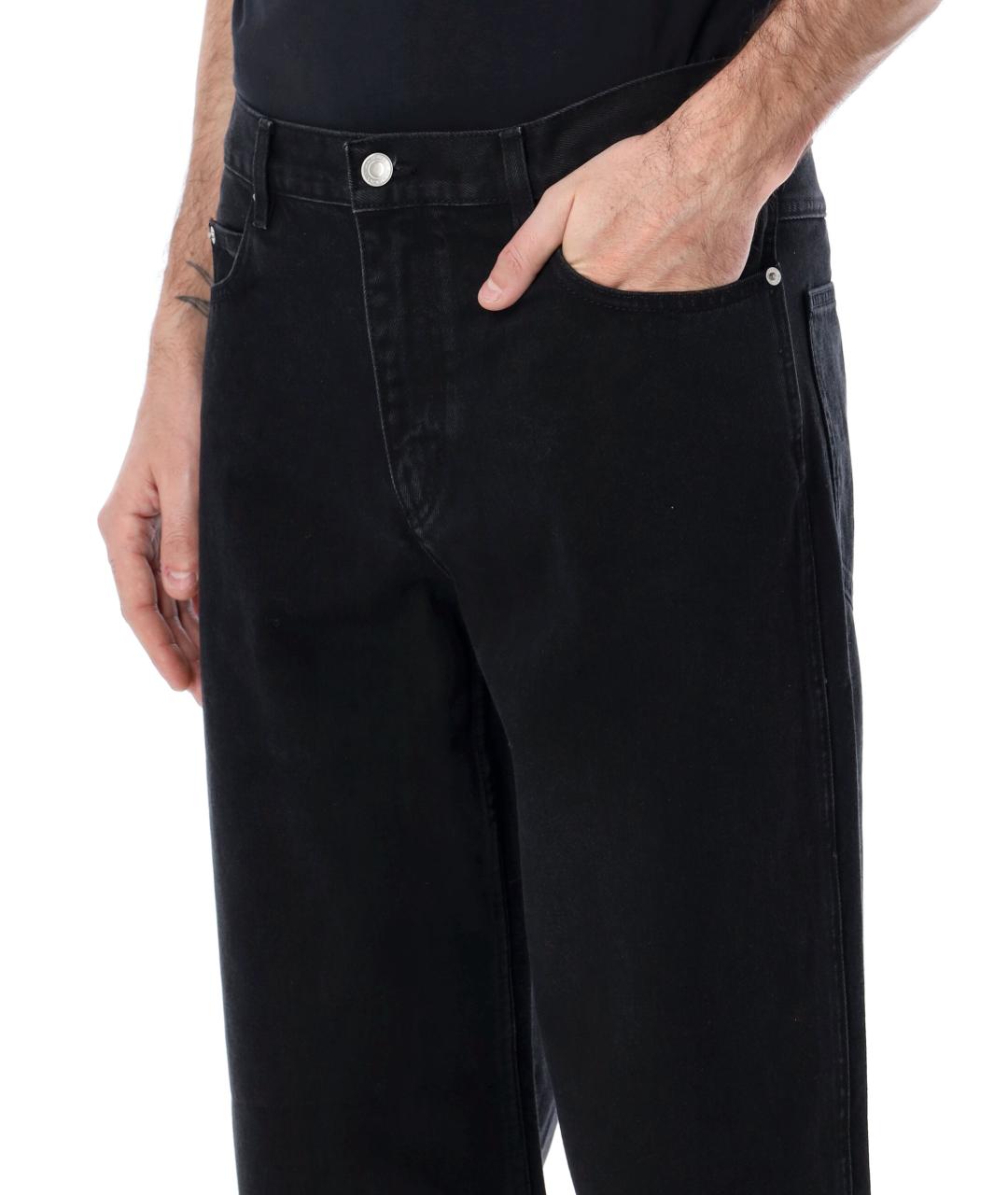 ISABEL MARANT Черные хлопковые прямые джинсы, фото 3