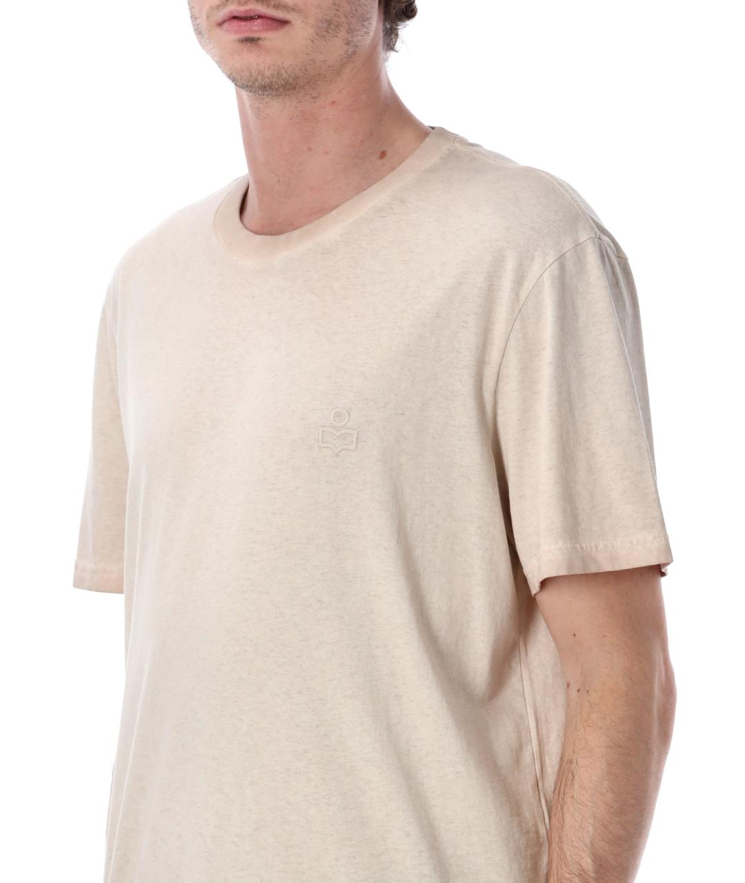 ISABEL MARANT Бежевая хлопковая футболка, фото 3