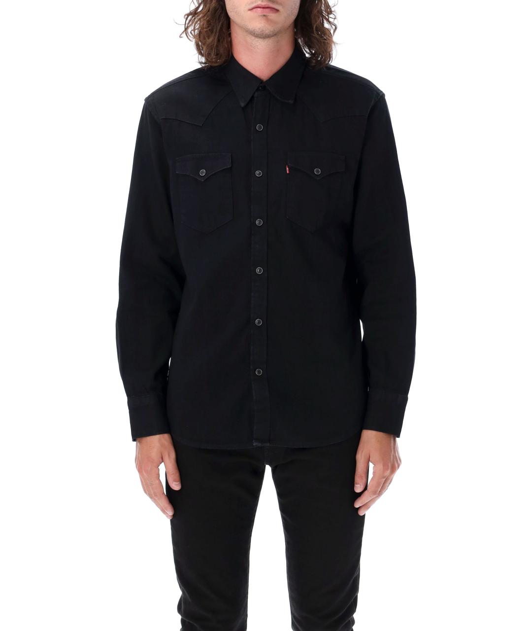 LEVI'S Черная хлопковая кэжуал рубашка, фото 2
