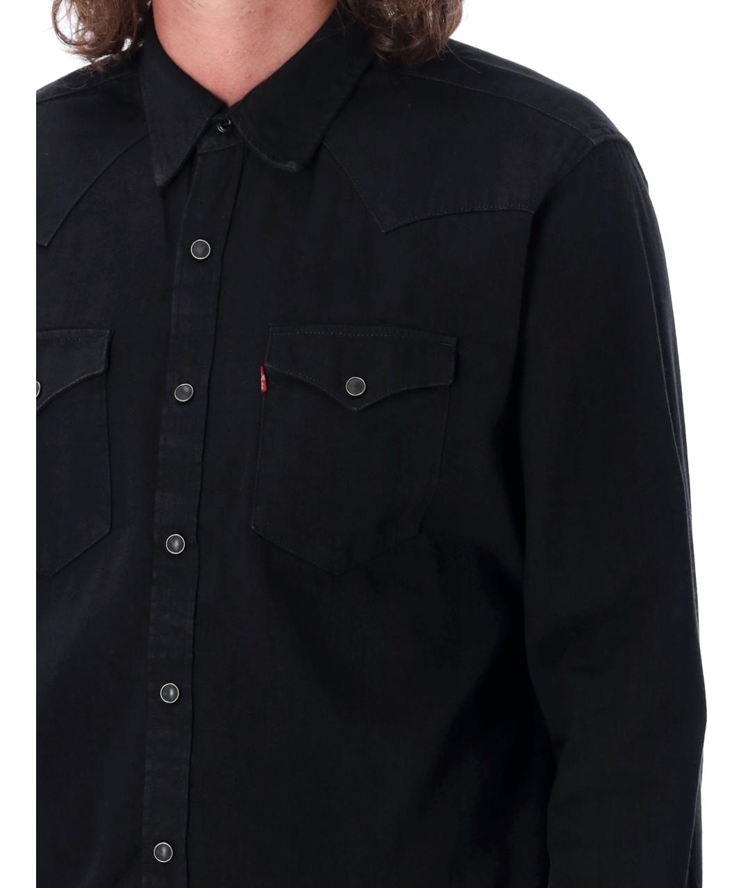 LEVI'S Черная хлопковая кэжуал рубашка, фото 4