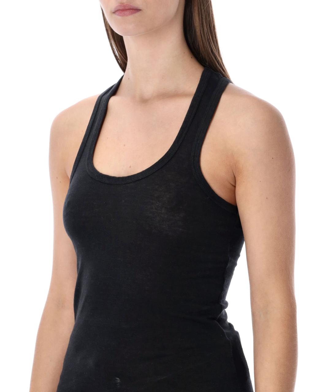 ISABEL MARANT ETOILE Черная льняная майка, фото 4