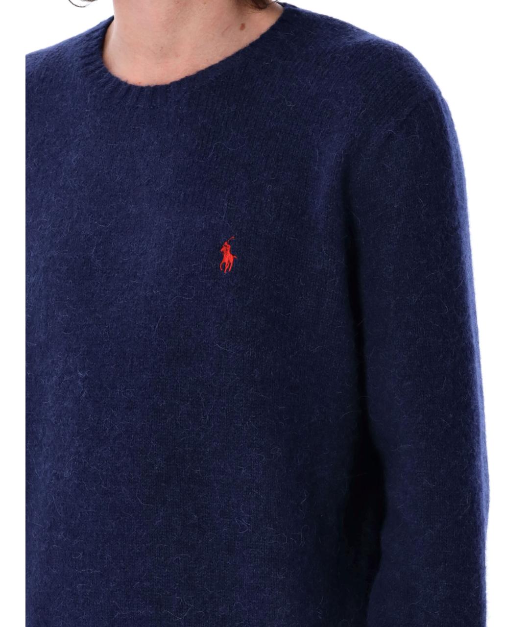 POLO RALPH LAUREN Синий шерстяной джемпер / свитер, фото 4