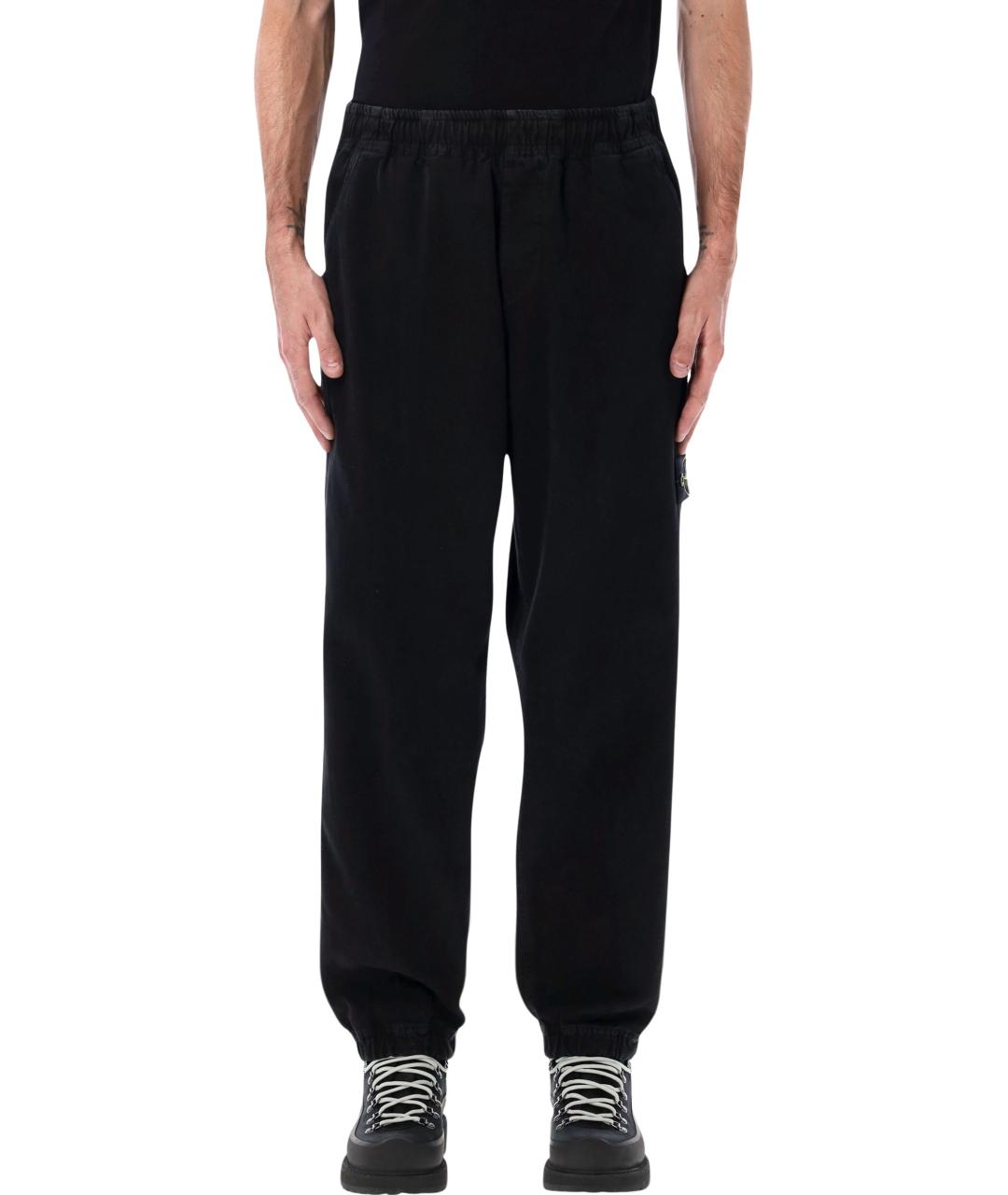 STONE ISLAND Черные хлопковые повседневные брюки, фото 4
