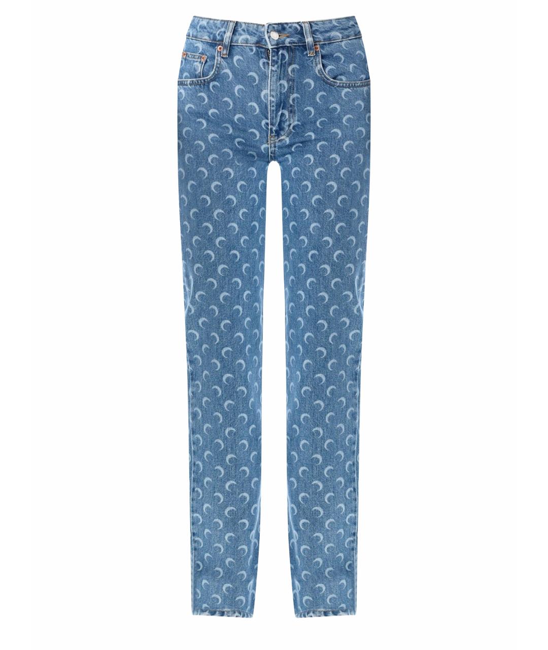 MARINE SERRE Синие хлопковые прямые джинсы, фото 1