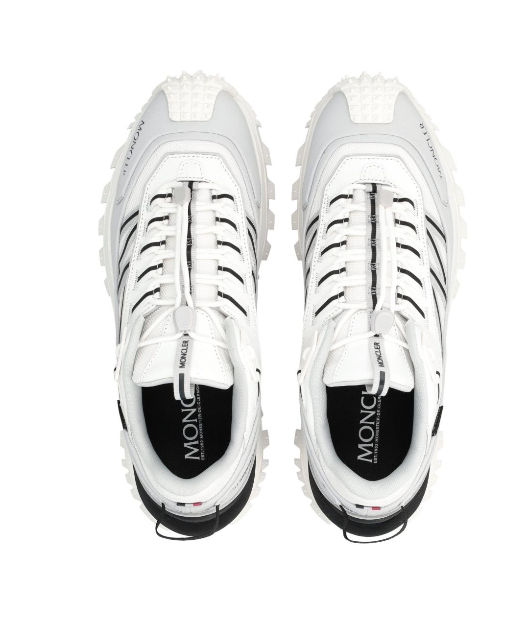 MONCLER Белые кожаные низкие кроссовки / кеды, фото 2
